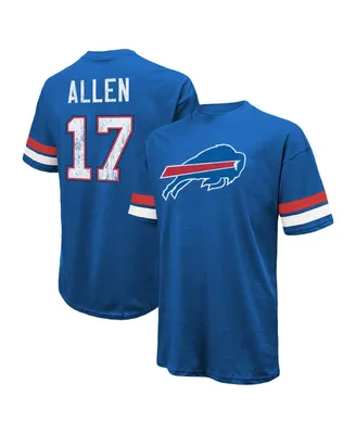 Men's Majestic Threads Josh Allen Royal Distressed Buffalo Bills Name and Number Oversize Fit T-shirt