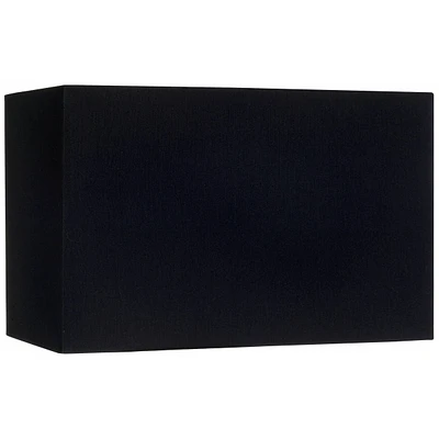 Black Medium Rectangular Hardback Lamp Shade 16" Wide x 8" Deep x 10" High (Spider) Replacement with Harp and Finial - Springcrest
