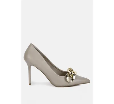 Fontana Link Chain Detail High Heel Pumps