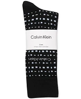 Calvin Klein Men's Crew Length Dress Socks, Assorted Patterns, Pack of 4