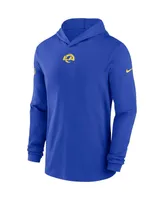 Men's Nike Royal Los Angeles Rams Sideline Performance Long Sleeve Hoodie T-shirt