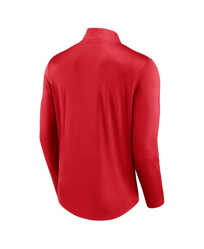 Men's Fanatics Red St. Louis Cardinals Quarterback Quarter-Zip Top