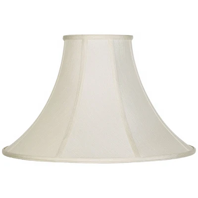 Creme Large Bell Lamp Shade 7" Top x 20" Bottom x 13.75" Slant x 12.25" High (Spider) Replacement with Harp and Finial - Springcrest