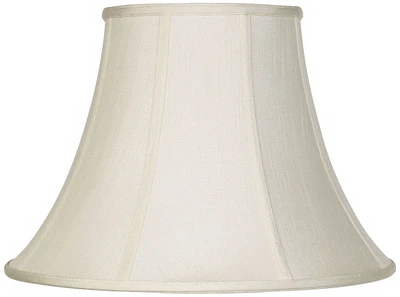 Creme Large Bell Lamp Shade 9" Top x 18" Bottom x 13" Slant x 12.5" High (Spider) Replacement with Harp and Finial - Springcrest