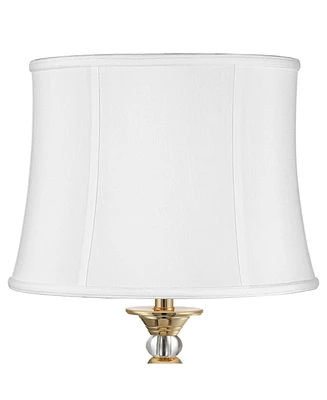 Imperial Collection White Medium Drum Lamp Shade 14" Top x 16" Bottom x 12" Slant (Spider) Replacement with Harp and Finial - Springcrest