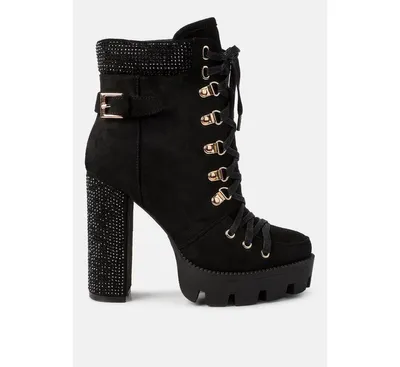 Womens birch block heeled ankle boots