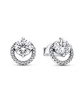 Pandora Sparkling Cubic Zirconia Round Halo Stud Earrings