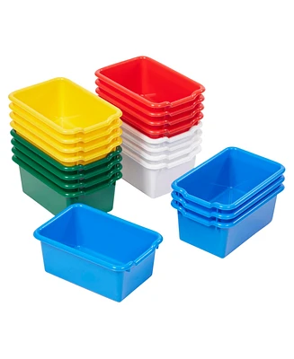 ECR4Kids Scoop Front Storage Bin, Powder Blue, 20-Piece