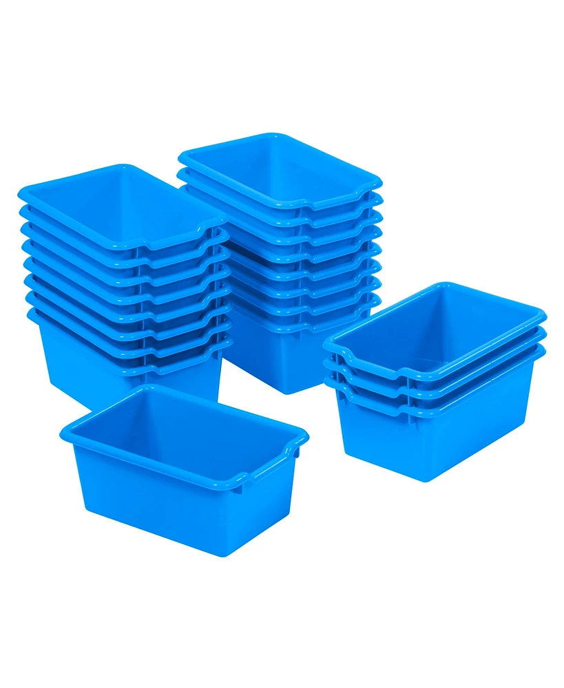 ECR4Kids Scoop Front Storage Bin, Powder Blue, 20-Piece