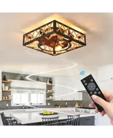 Farmhouse Rustic Ceiling Fan with Remote and 6 Speeds