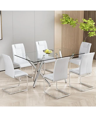 Modern Faux Leather Dining Chairs (Set of 6)