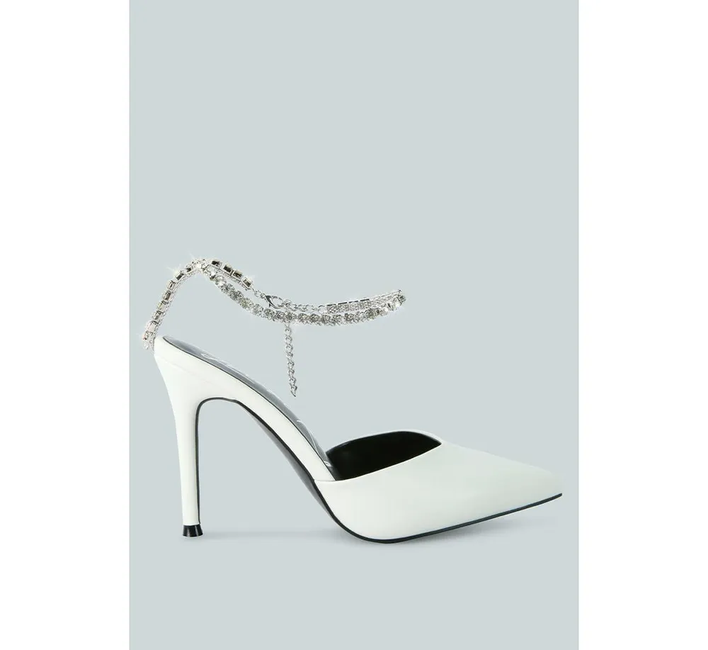 joyce diamante embellished stiletto mule sandals