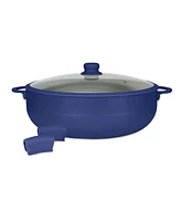Sedona Kitchen Aluminum 12 Qt Caldero with Silicone Rim Glass Lid and Handle Holder
