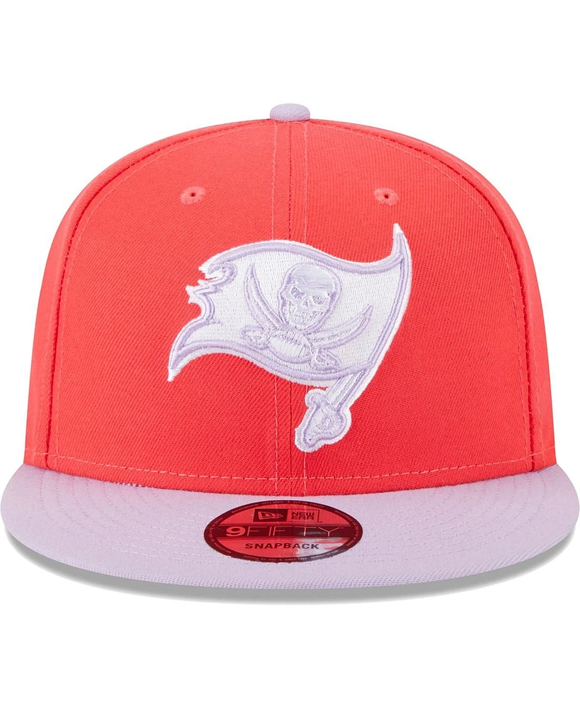 Men's New Era Red, Lavender Tampa Bay Buccaneers Two-Tone Color Pack 9FIFTY Snapback Hat