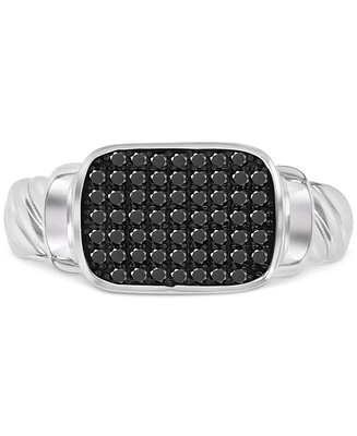 Black Spinel Pave Cluster Statement Ring (3/8 ct. t.w.) Sterling Silver
