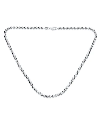 Bling Jewelry Dainty Sterling Silver Petite 4MM Round Bead Station Ball Necklace Shinny