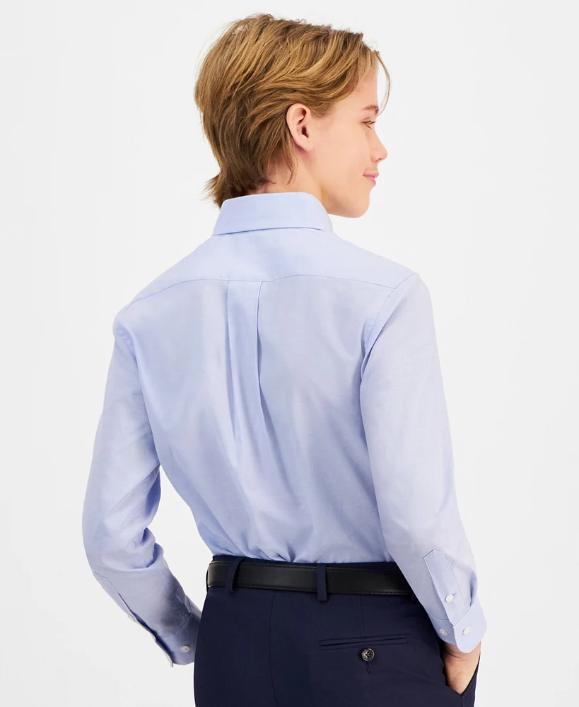 Big Boys Classic-Fit Solid Long-Sleeve Dress Shirt