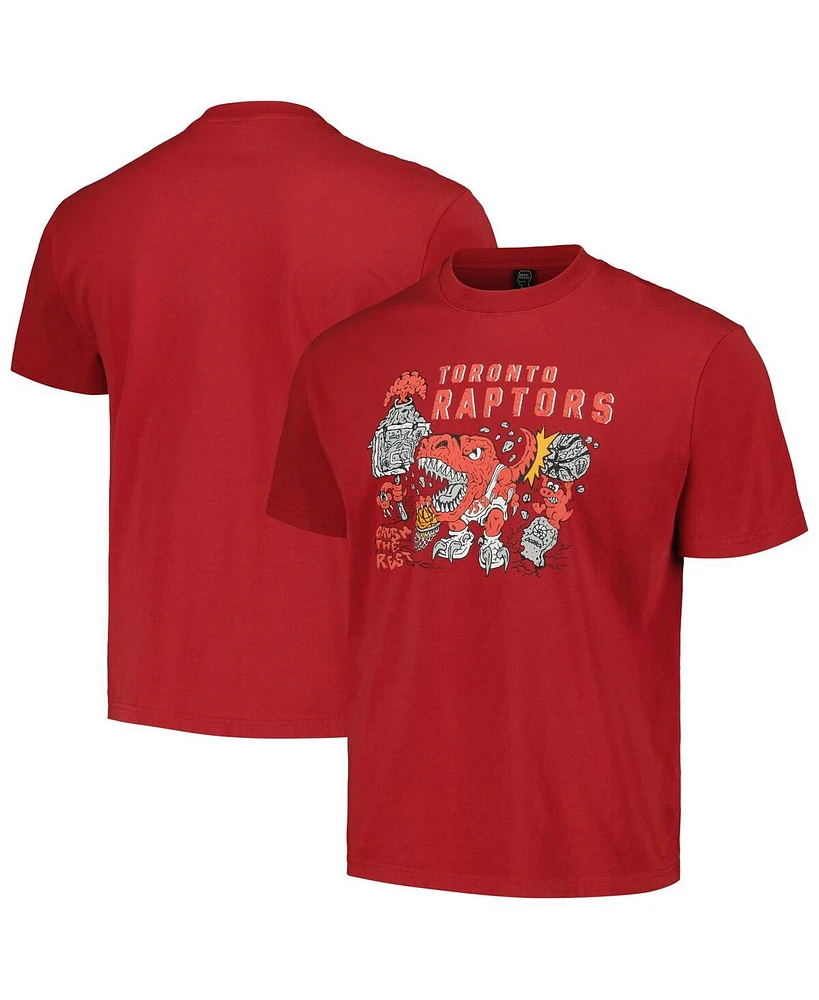 Men's and Women's Nba x Brain Dead Red Toronto Raptors Identify Artist Series T-shirt