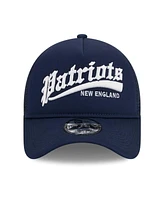 Men's New Era Navy New England Patriots Caliber Trucker 9FORTY Adjustable Hat