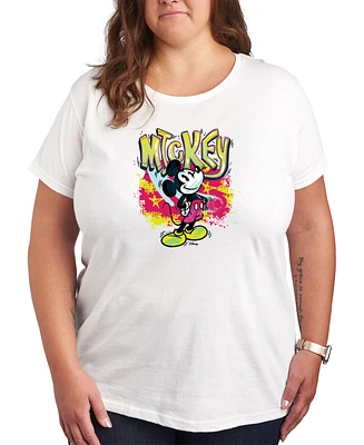 Hybrid Apparel Trendy Plus Size Disney Mickey Mouse Graffiti Graphic T-shirt