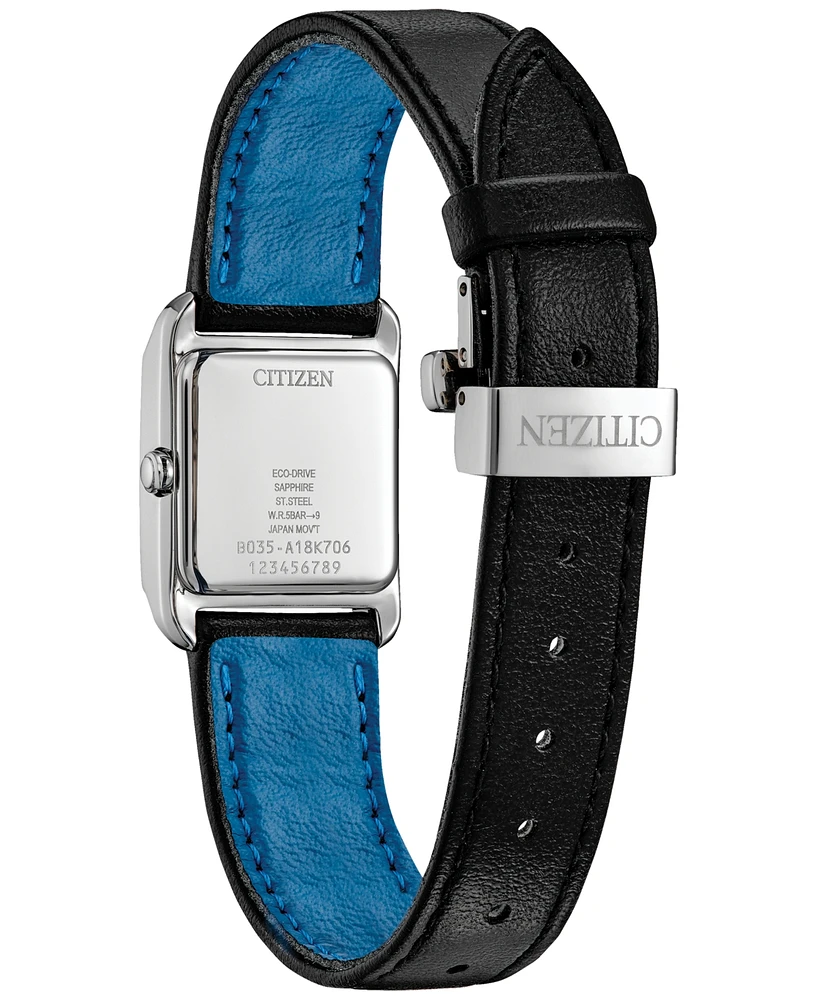 Citizen Eco-Drive Women's Bianca Black Apple Material Strap Watch 28mm