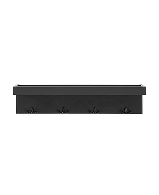 Wall Mounted Entryway Coat Rack with Decorative Ledge Shelf and Hooks