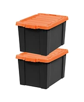 Iris Usa 19 Gallon Lockable Storage Totes with Lids, 2 Pack