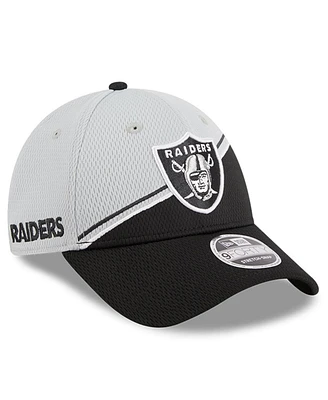 Men's New Era Gray, Black Las Vegas Raiders 2023 Sideline 9FORTY Adjustable Hat