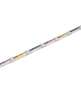 Multicolor Lab Grown Sapphire (6 ct. t.w.) Bracelet in Sterling Silver
