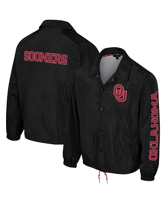 Men's and Women's The Wild Collective Black Oklahoma Sooners Coaches Full-Snap Jacket