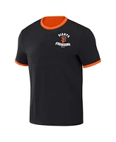 Men's Darius Rucker Collection by Fanatics Black, Orange Distressed San Francisco Giants Two-Way Ringer Reversible T-shirt