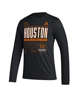 Men's adidas Black Houston Dynamo Fc Club Dna Long Sleeve Aeroready T-shirt