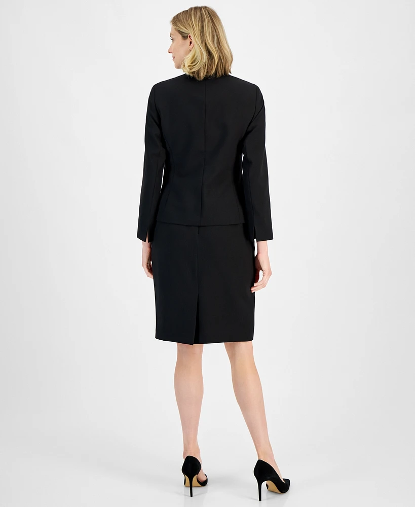 Le Suit Women's Stand-Collar Pencil Skirt Suit