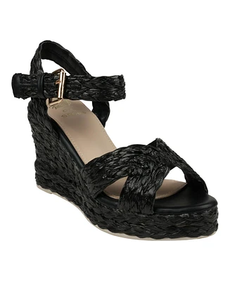 Gc Shoes Women's Maya Raffia Platform Wedge Sandals
