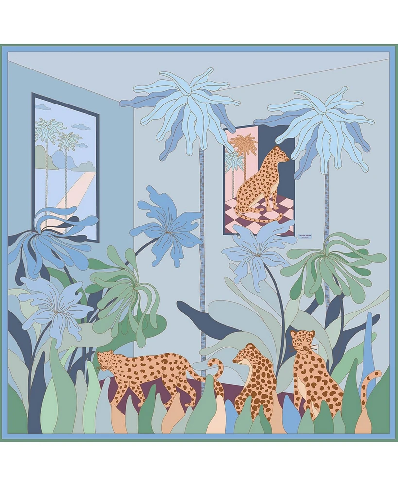 Jessie Zhao New York Double Sided Silk Scarf Of Indoor Forest