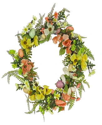 National Tree Company 22" Ferns and Flowers Easter Wreath