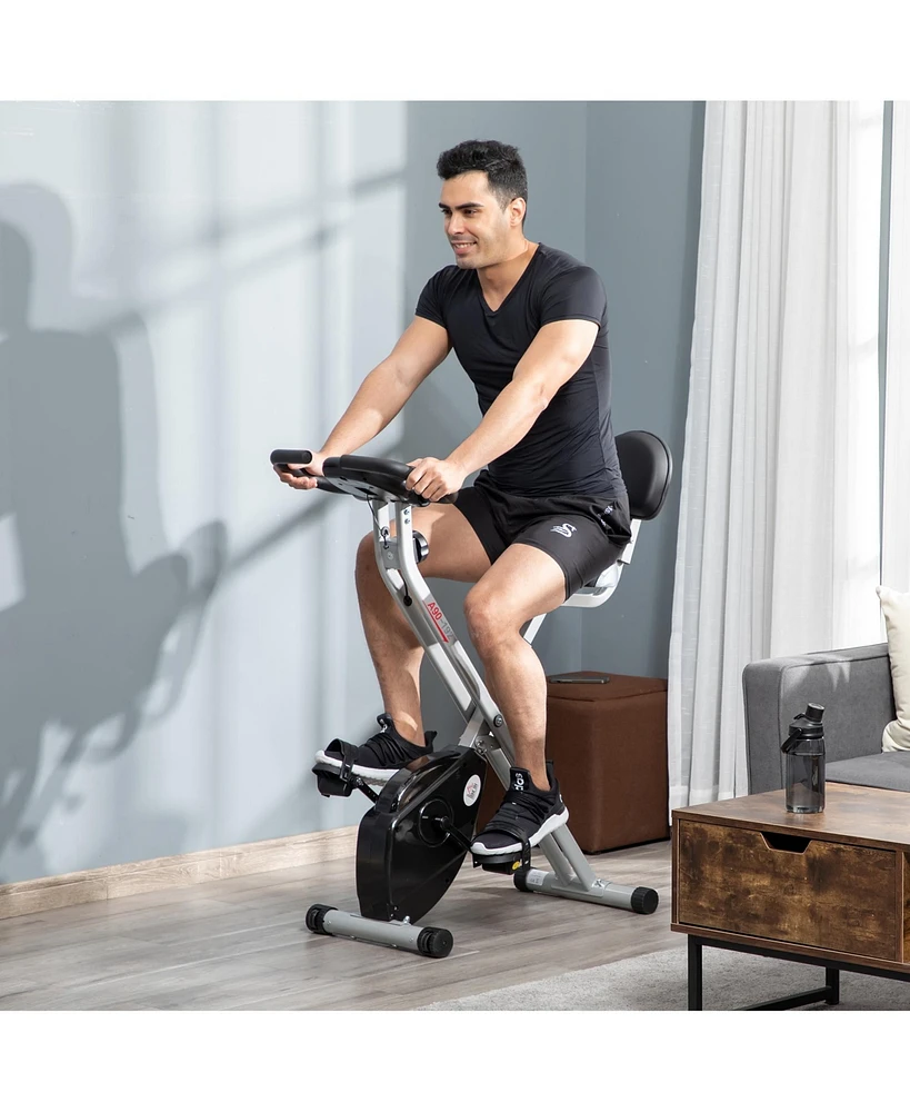 Soozier Foldable Upright Training X-Bike with Magnetic Resisce