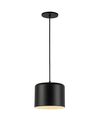 Dainolite 6" Metal Emilia 1 Light Matte Black Pendant