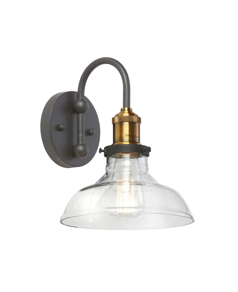 Dainolite 10" Glass, Metal Vintage-Like Wall Sconce with Glass