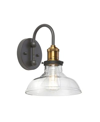 Dainolite 10" Glass, Metal Vintage-Like Wall Sconce with Glass