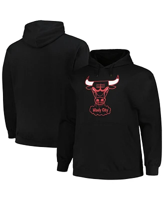 Men's Mitchell & Ness Black Chicago Bulls Hardwood Classics Big and Tall Pullover Hoodie
