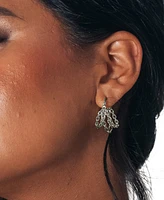 Sterling Forever 14K Gold Plated or Rhodium Plated Triple Chain Tenly Hoops Earrings