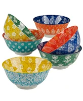 Certified International Carnival Multi Set of 6 All Purpose Bowl, 6.25" 6 Asst