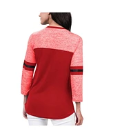 Women's G-iii 4Her by Carl Banks Red Carolina Hurricanes Play The Game 3/4-Sleeve T-shirt