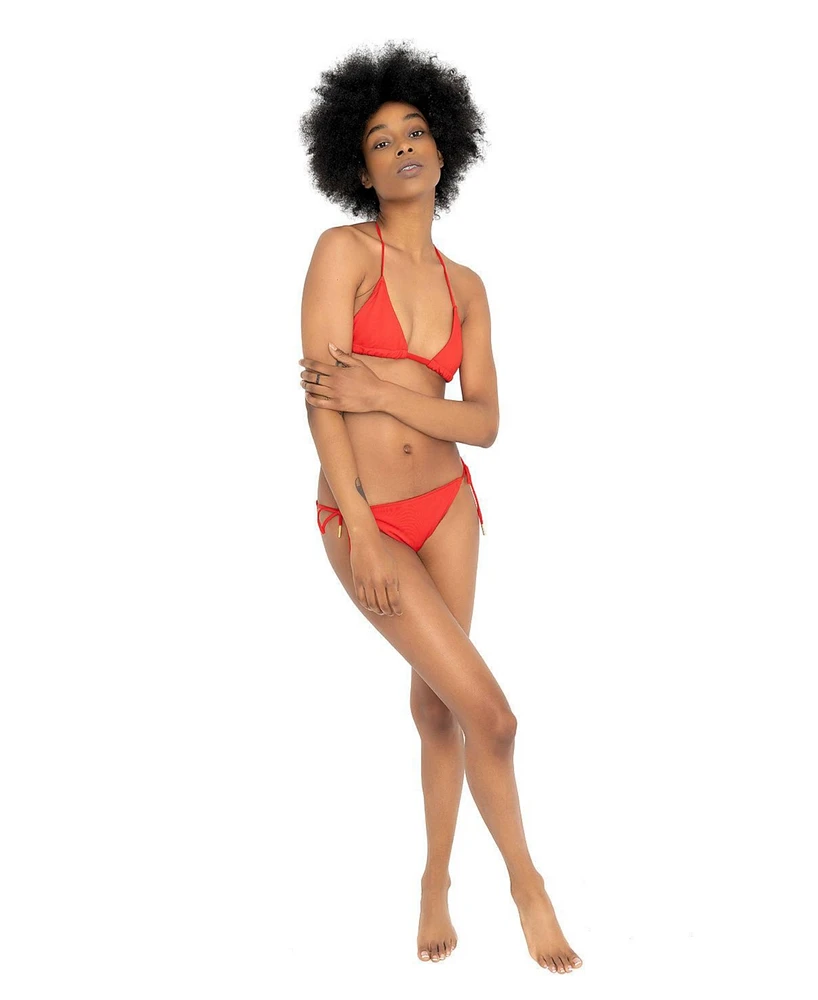 Dai Moda Women's Frenchie Mauve Two Piece Tri String Bikini
