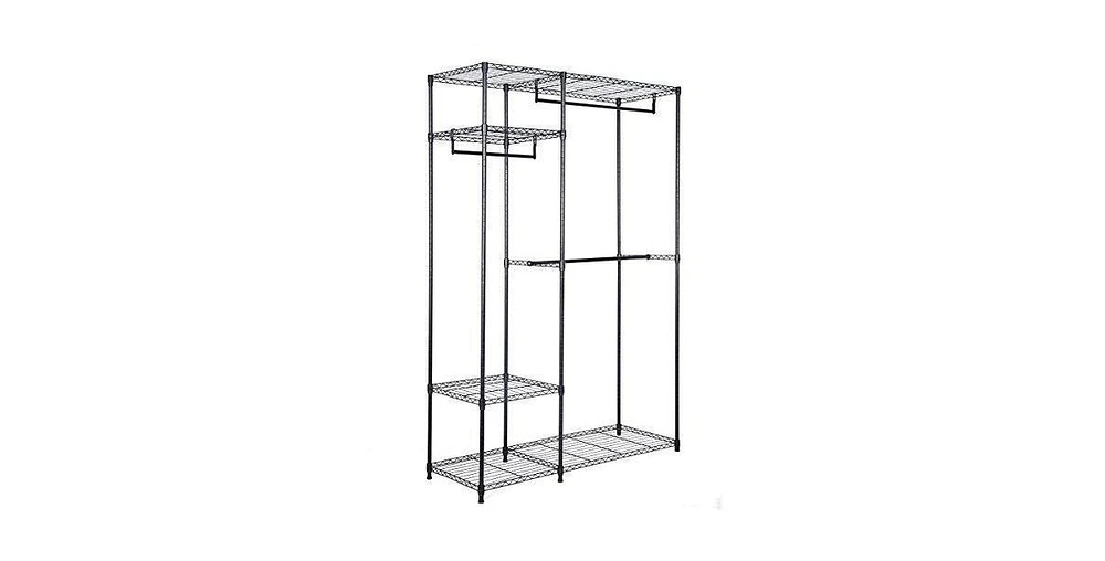 Sugift Portable Steel Closet Hanger Storage Rack Organizer