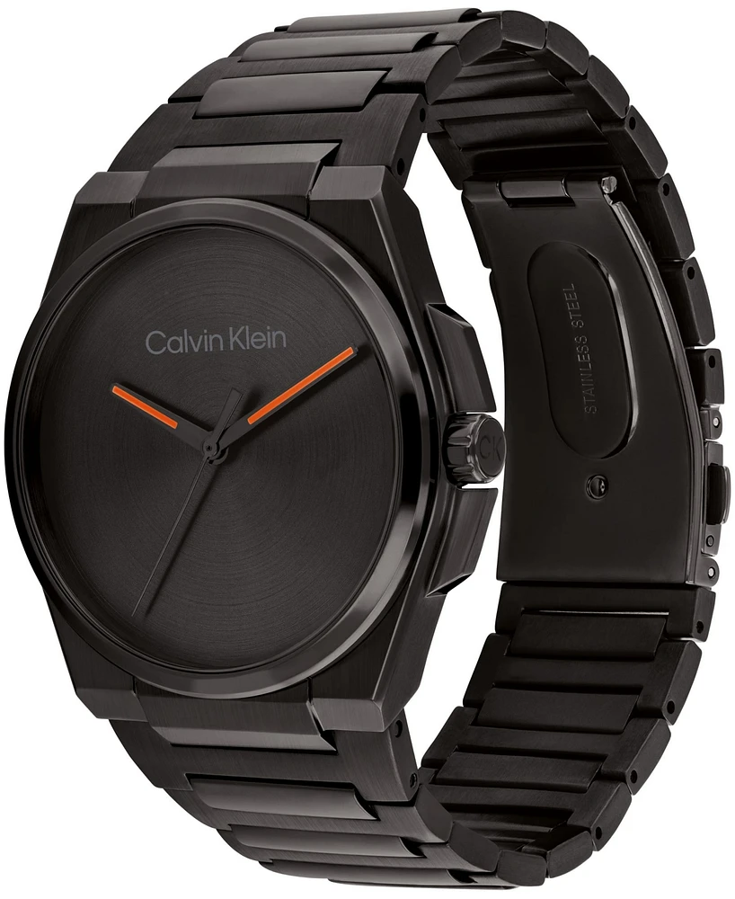Calvin Klein Men's Meta-Minimal Black Stainless Steel Watch 41mm
