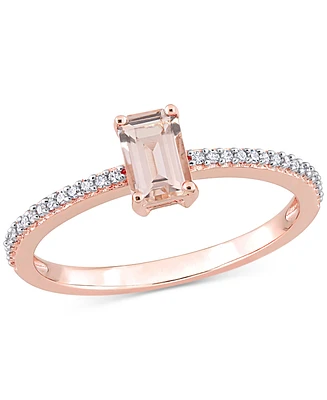 Morganite (5/8 ct. t.w.) & Diamond (1/0ct. Statement Ring 10k Rose Gold