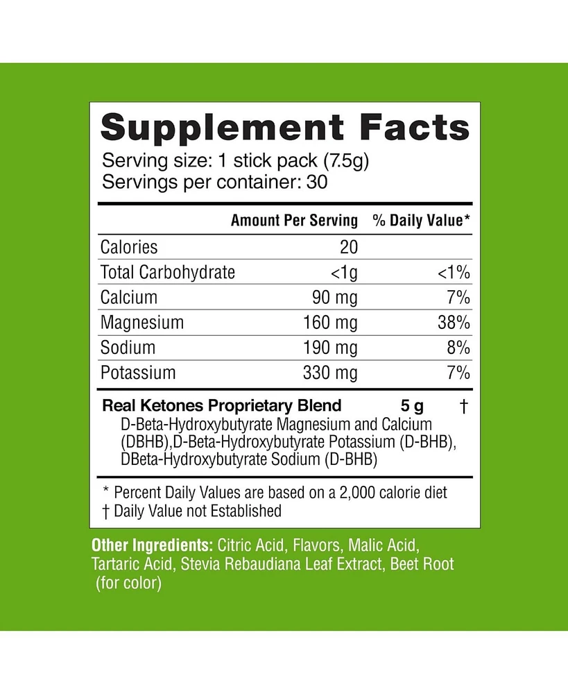 Real Ketones Shift Watermelon Exogenous D Bhb + Keto Electrolyte Powder, 30 Drink Mix Packets for Rapid Ketosis