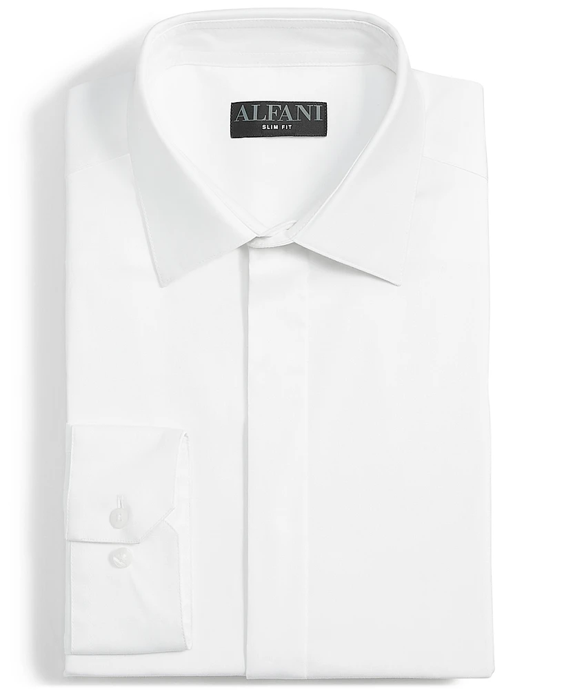 Alfani Men's Slim Fit Covered Placket Tuxedo Shirt, Created for Macy's